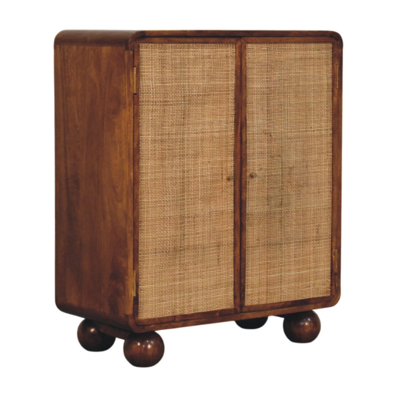 Rustic Lodge Larissa 2 Door Chestnut Sideboard - Solid Mango Wood Buffet Cabinet for Dining Room - main view showing...