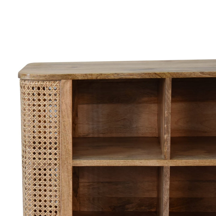 Rustic Lodge Larissa Open Double Sideboard - Solid Mango Wood Buffet Cabinet for Dining Room - product view 4 showing...
