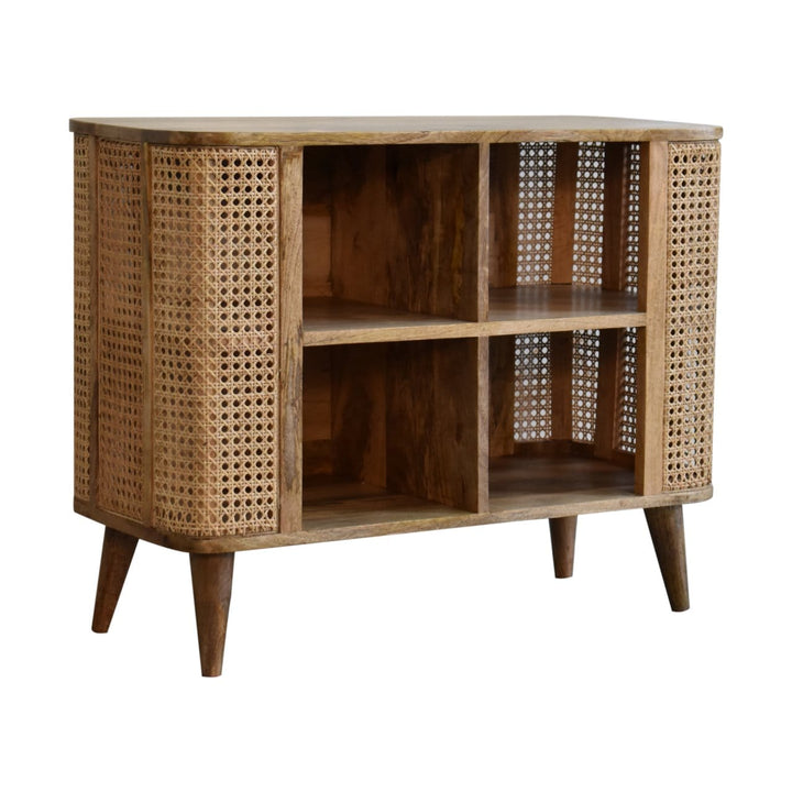Rustic Lodge Larissa Open Double Sideboard - Solid Mango Wood Buffet Cabinet for Dining Room - product view 3 showing...