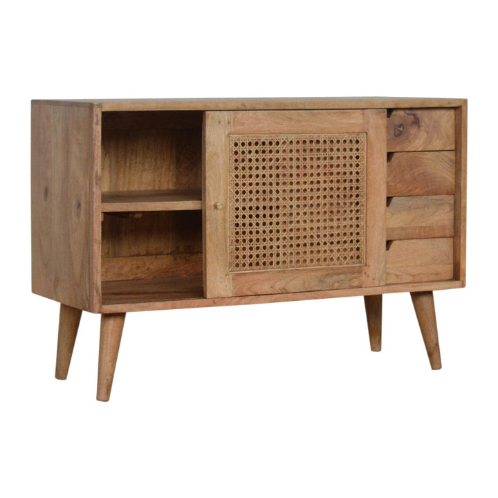 Rustic Lodge Larissa Sideboard - Solid Mango Wood Buffet Cabinet for Dining Room - product view 6 showing handcrafted...