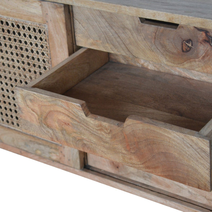 Rustic Lodge Larissa Sideboard - Solid Mango Wood Buffet Cabinet for Dining Room - product view 4 showing handcrafted...