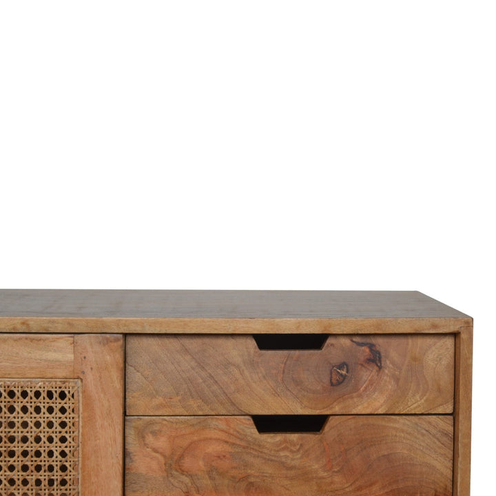 Rustic Lodge Larissa Sideboard - Solid Mango Wood Buffet Cabinet for Dining Room - product view 3 showing handcrafted...