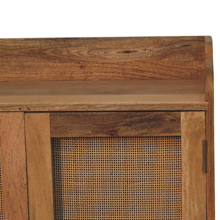 Rustic Lodge Larissa T-Bar Raised Sideboard - Solid Mango Wood Buffet Cabinet for Dining Room - product view 6 showing...