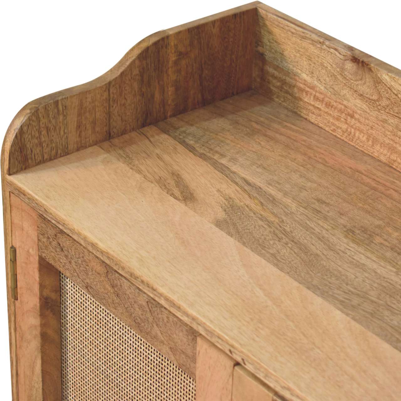 Rustic Lodge Larissa T-Bar Raised Sideboard - Solid Mango Wood Buffet Cabinet for Dining Room - product view 5 showing...