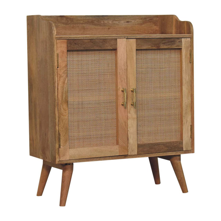 Rustic Lodge Larissa T-Bar Raised Sideboard - Solid Mango Wood Buffet Cabinet for Dining Room - product view 4 showing...