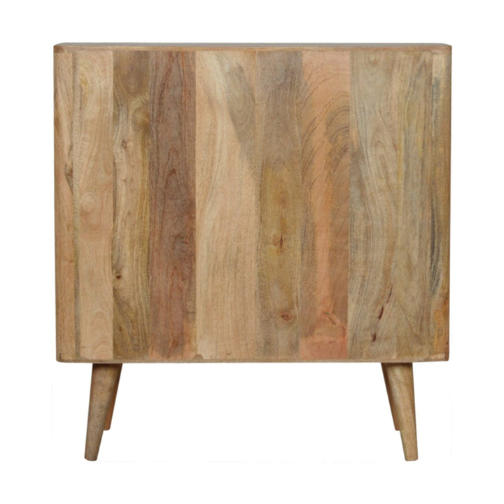 Rustic Lodge Lead Embossed Resin Sideboard - Solid Mango Wood Buffet Cabinet for Dining Room - product view 8 showing...
