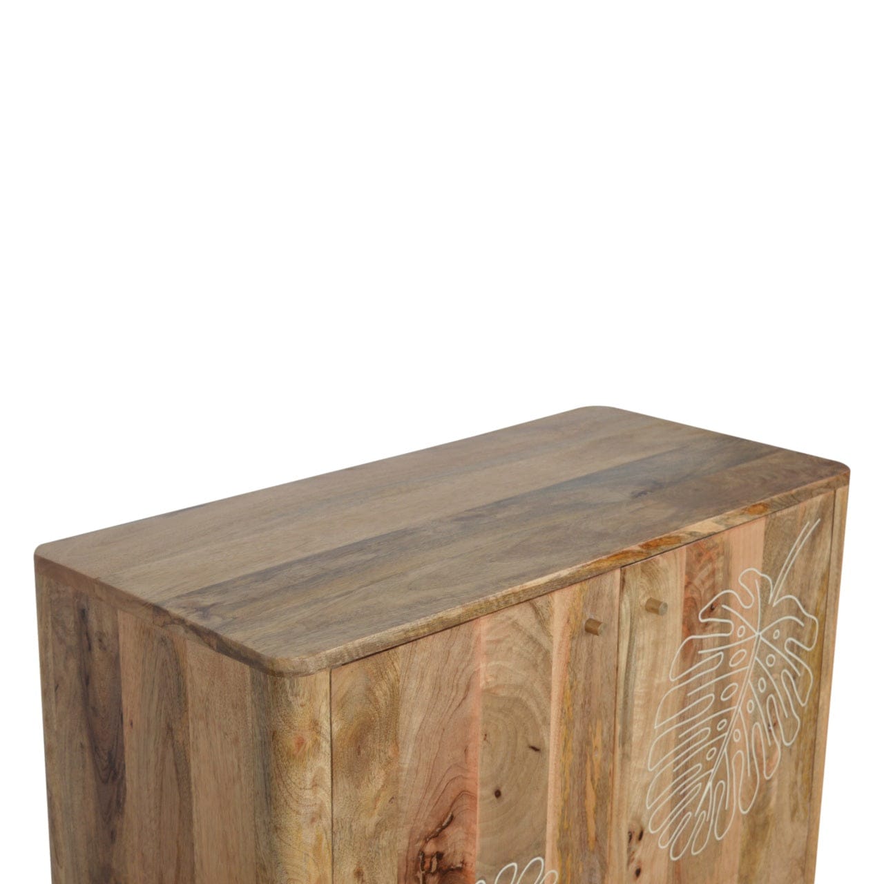 Rustic Lodge Lead Embossed Resin Sideboard - Solid Mango Wood Buffet Cabinet for Dining Room - product view 2 showing...