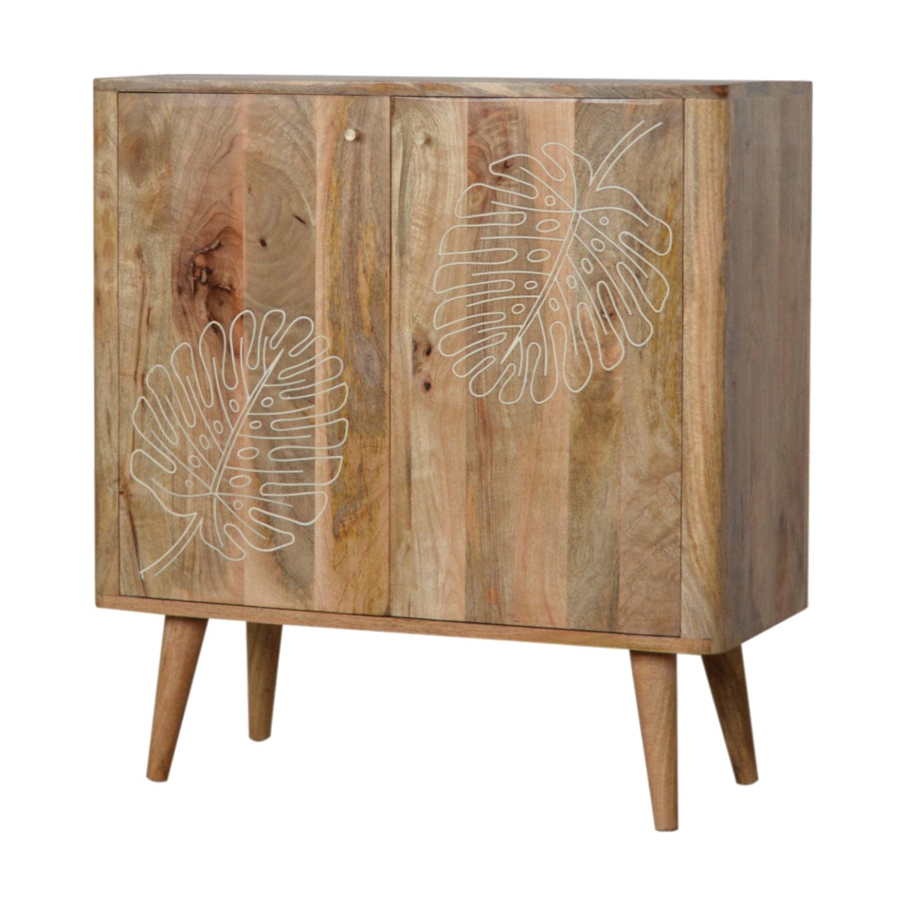 Rustic Lodge Lead Embossed Resin Sideboard - Solid Mango Wood Buffet Cabinet for Dining Room - main view showing...