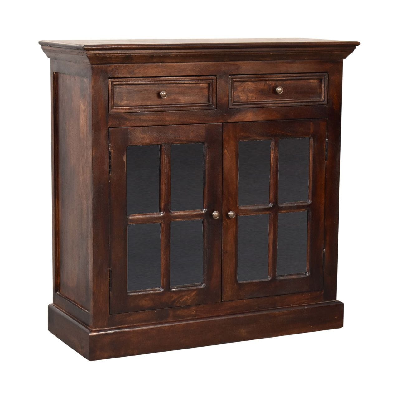 Rustic Lodge Light Walnut Sideboard - Solid Mango Wood Buffet Cabinet for Dining Room - product view 5 showing...