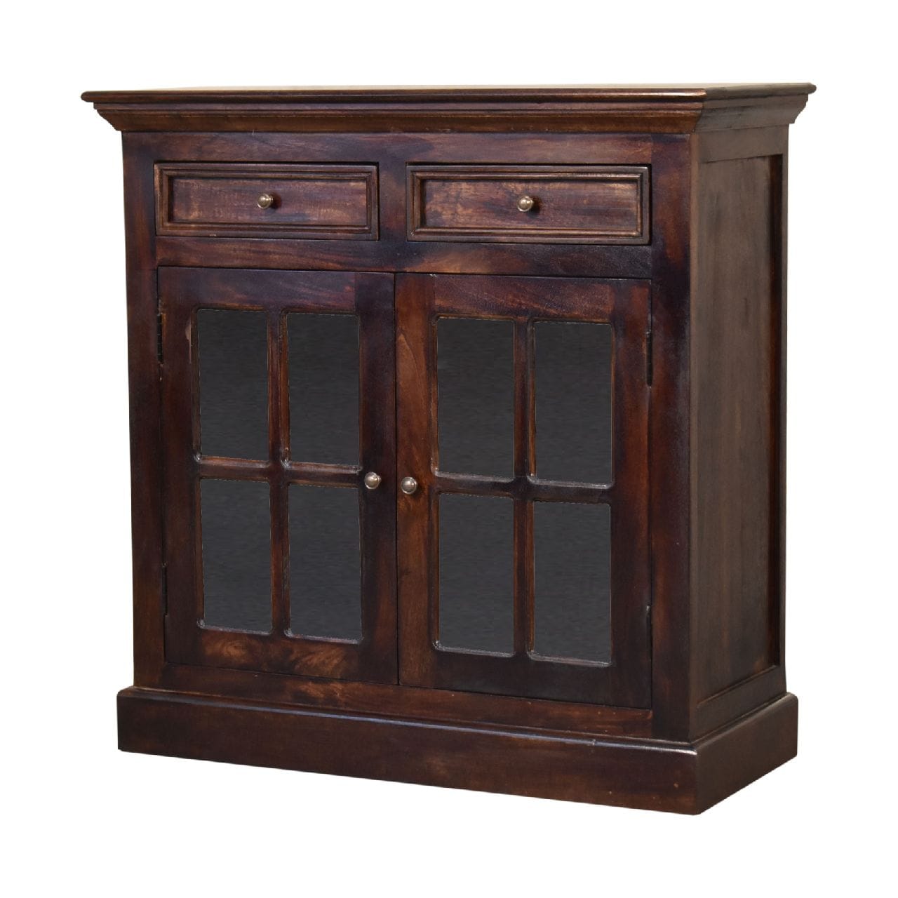 Rustic Lodge Light Walnut Sideboard - Solid Mango Wood Buffet Cabinet for Dining Room - product view 4 showing...