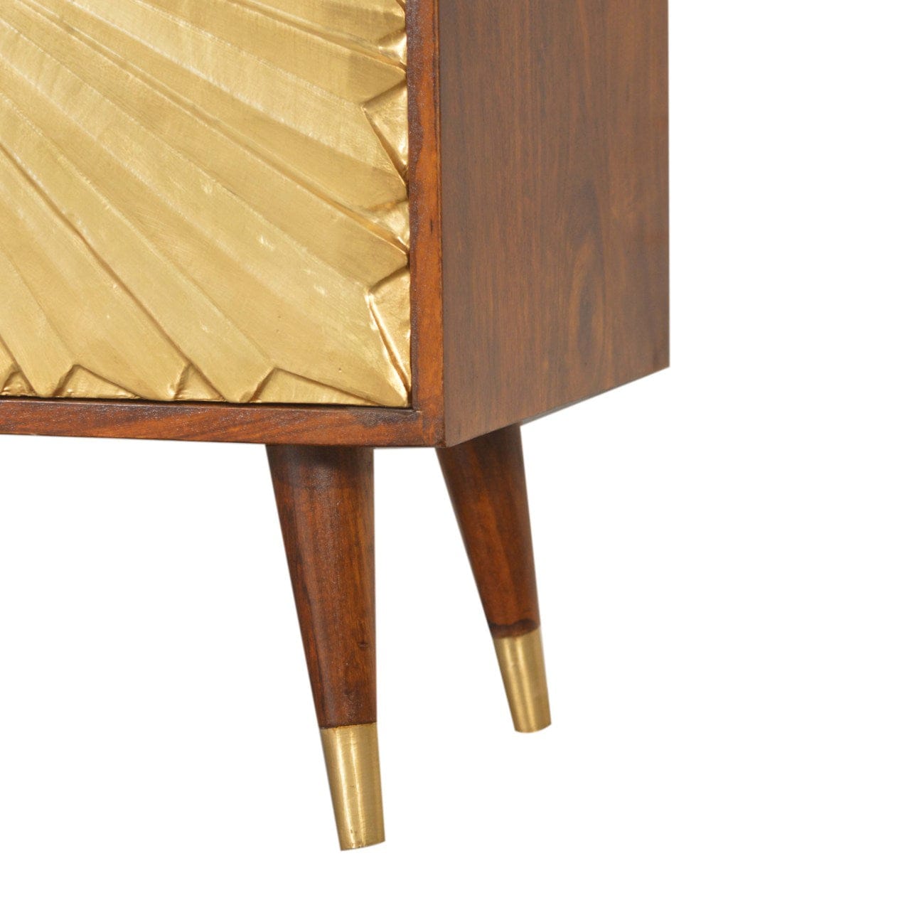 Rustic Lodge Manila Gold Sideboard - Solid Mango Wood Buffet Cabinet for Dining Room - product view 7 showing handcrafted...