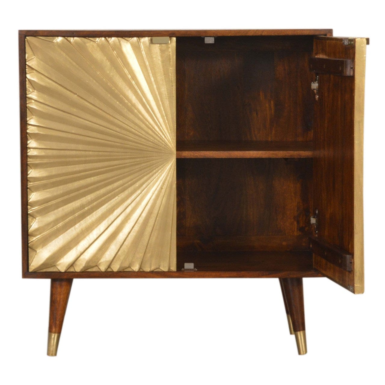 Rustic Lodge Manila Gold Sideboard - Solid Mango Wood Buffet Cabinet for Dining Room - product view 6 showing handcrafted...