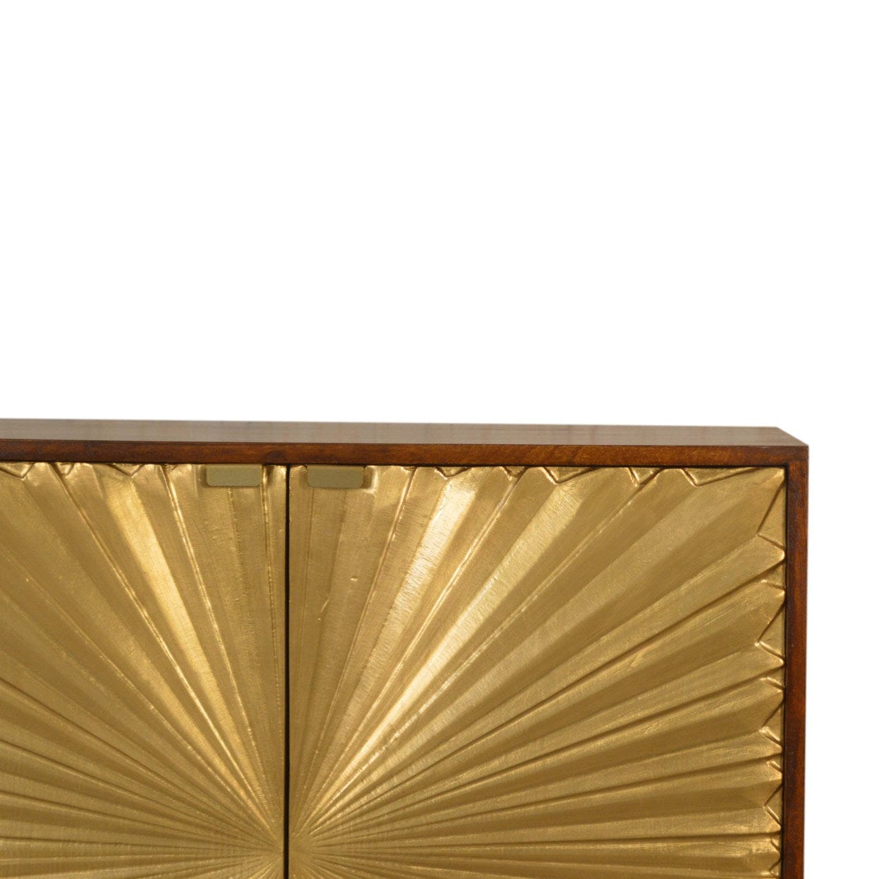 Rustic Lodge Manila Gold Sideboard - Solid Mango Wood Buffet Cabinet for Dining Room - product view 4 showing handcrafted...