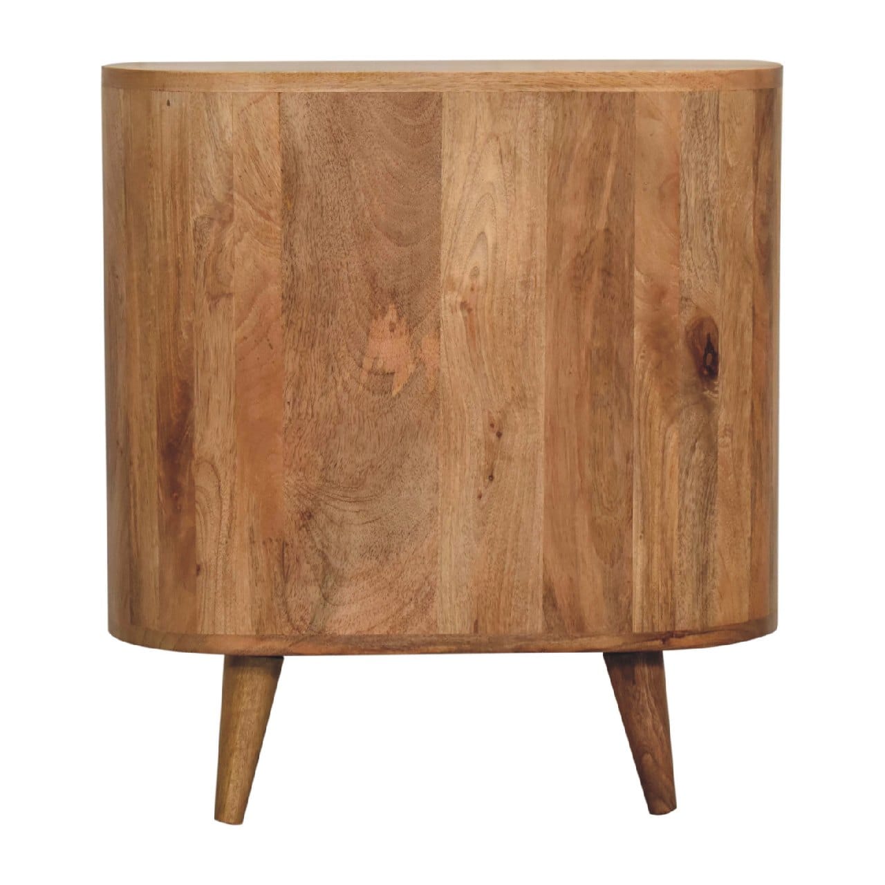 Rustic Lodge Oak-ish Nightstand - Solid Mango Wood Bedside Table for Bedroom - product view 9 showing handcrafted solid...