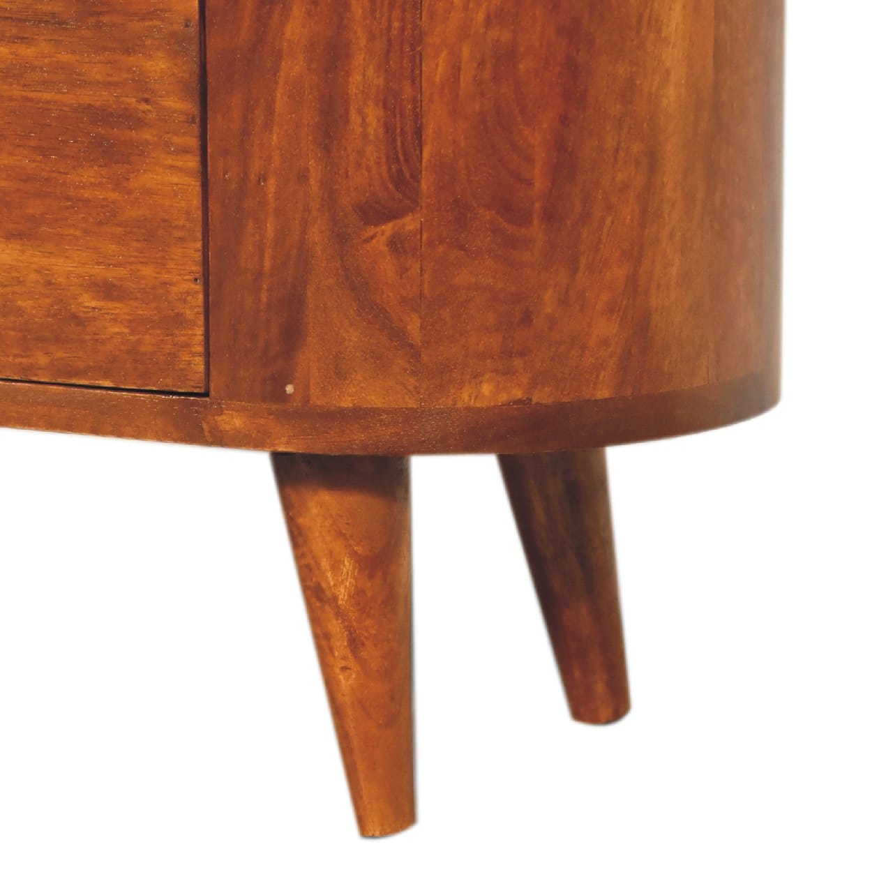 Rustic Mini Chestnut Nightstand - Solid Mango Wood Bedside Table for Bedroom - product view 8 showing handcrafted solid...