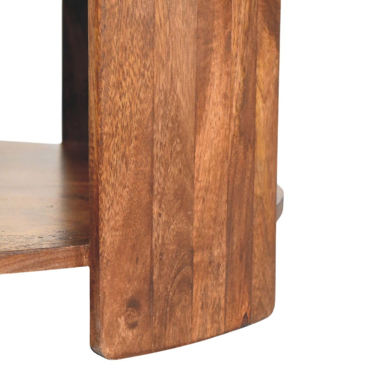 Savoy Leather Coffee Table - Solid Mango Wood Center Table for Living Room - product view 7 showing handcrafted solid...