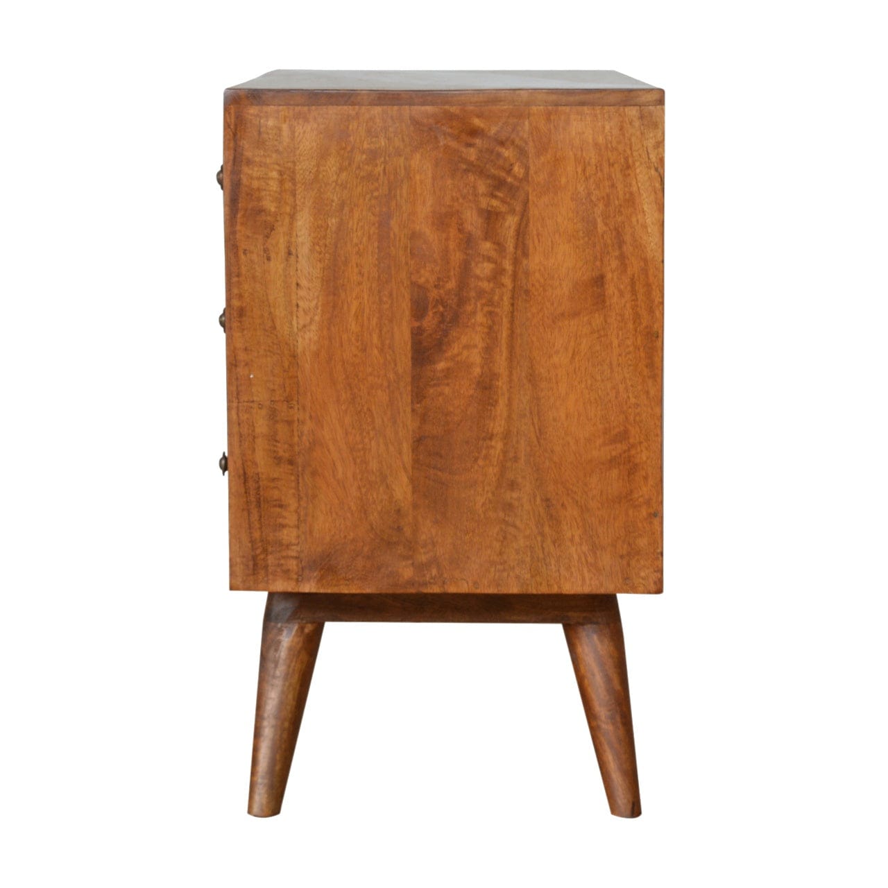 Carved Chestnut Sideboard - Solid Mango Wood Buffet Cabinet for Dining Room - product view 2 showing handcrafted solid...