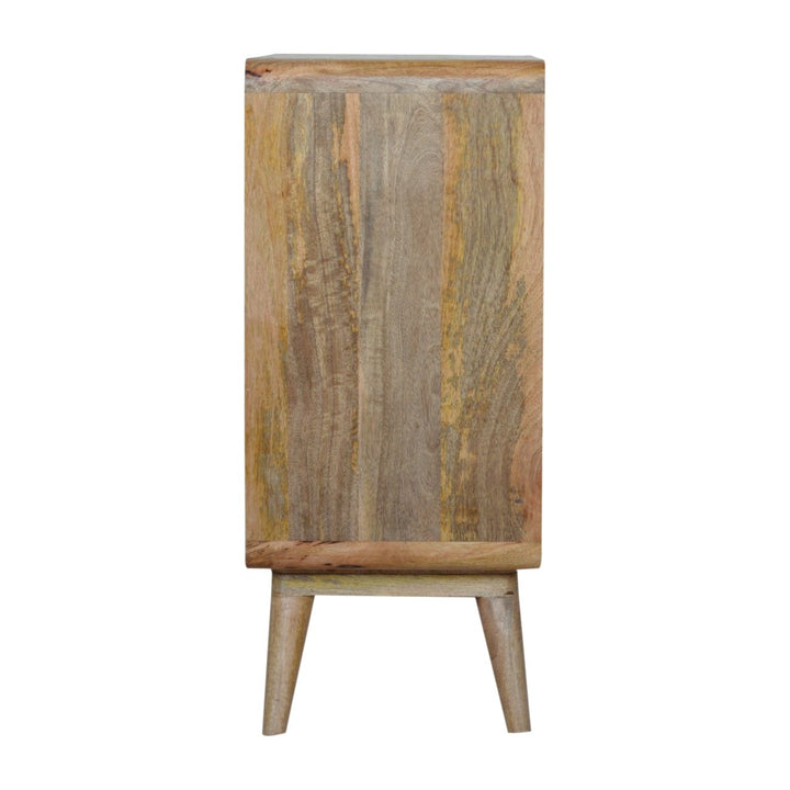 Rustic Lodge Close-knit Sliding Sideboard - Solid Mango Wood Buffet Cabinet for Dining Room - product view 7 showing...