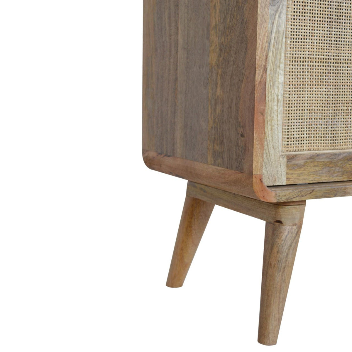 Rustic Lodge Close-knit Sliding Sideboard - Solid Mango Wood Buffet Cabinet for Dining Room - product view 6 showing...