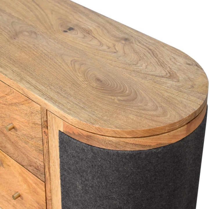 Rustic Lodge Close-knit Sofia Black Sideboard - Solid Mango Wood Buffet Cabinet for Dining Room - product view 2 showing...