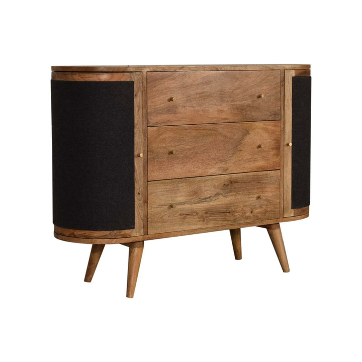 Rustic Lodge Close-knit Sofia Black Sideboard - Solid Mango Wood Buffet Cabinet for Dining Room - main view showing...
