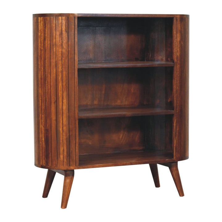 Rustic Lodge Cortez Chestnut Open Sideboard - Solid Mango Wood Buffet Cabinet for Dining Room with shelves.