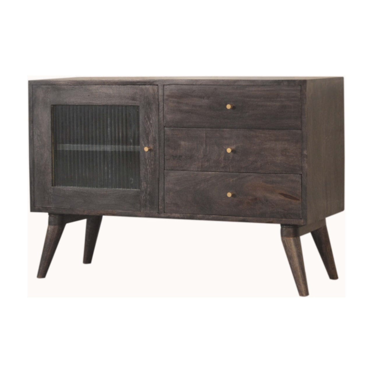 Rustic Lodge Havana Sideboard - Solid Mango Wood Buffet Cabinet for Dining Room - product view 2 showing handcrafted...