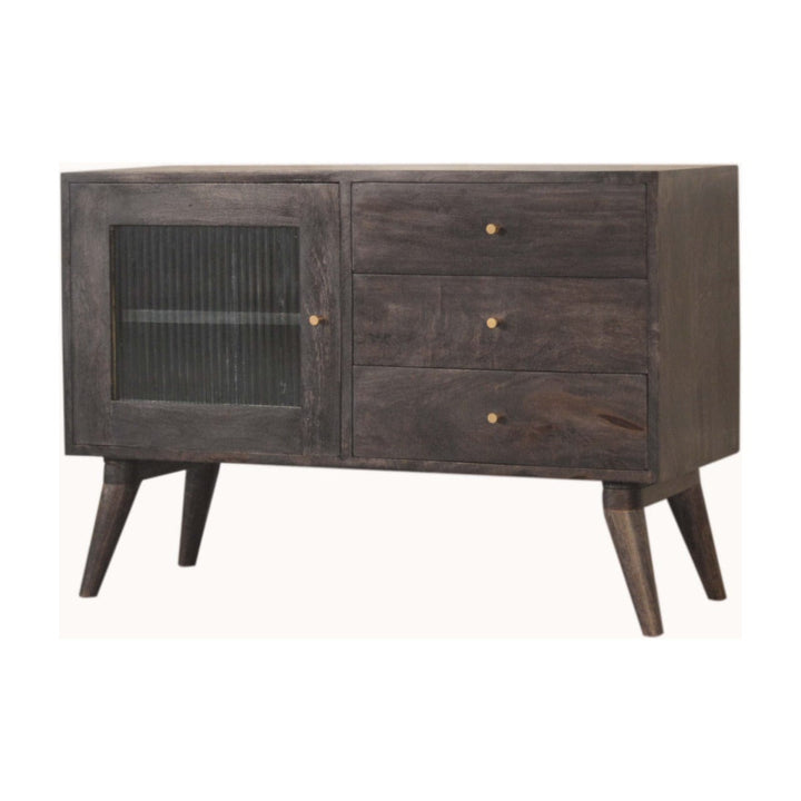 Rustic Lodge Havana Sideboard - Solid Mango Wood Buffet Cabinet for Dining Room - product view 2 showing handcrafted...