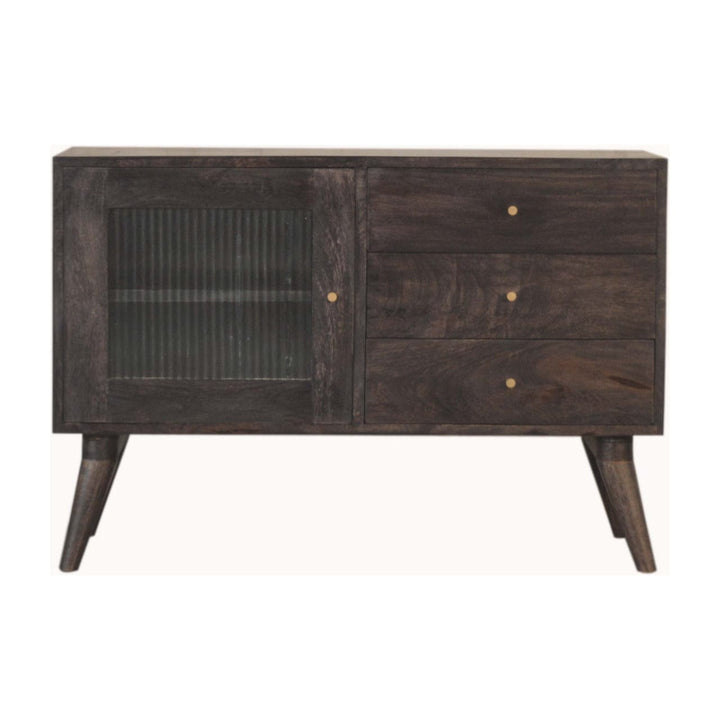 Rustic Lodge Havana Sideboard - Solid Mango Wood Buffet Cabinet for Dining Room - main view showing handcrafted solid...