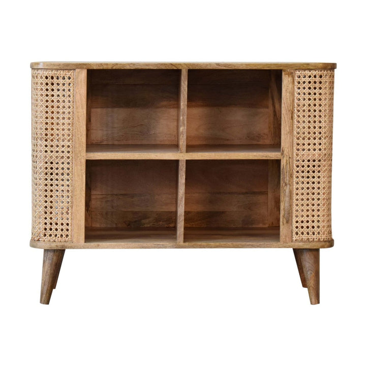 Rustic Lodge Larissa Open Double Sideboard - Solid Mango Wood Buffet Cabinet for Dining Room - main view showing...