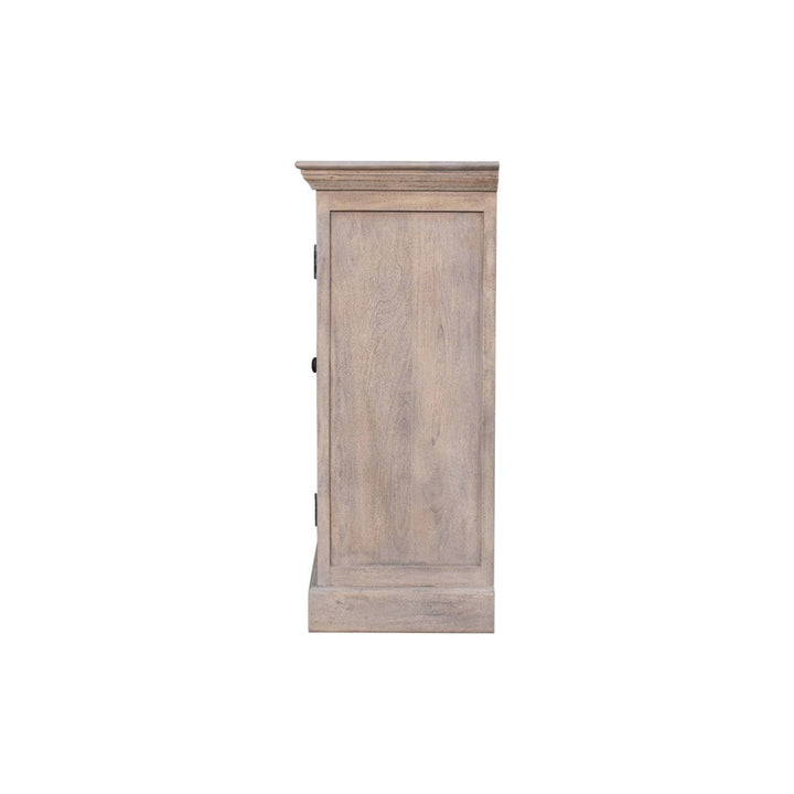 Rustic Stone Wash Triple Glazed Sideboard - Solid Mango Wood Buffet Cabinet for Dining Room - product view 9 showing...