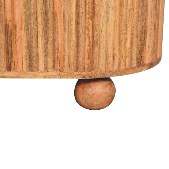 Soba Ball Lid-up Coffee Table - Solid Mango Wood Center Table for Living Room - product view 9 showing handcrafted solid...