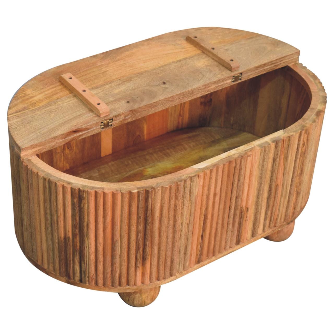 Soba Ball Lid-up Coffee Table - Solid Mango Wood Center Table for Living Room - product view 8 showing handcrafted solid...