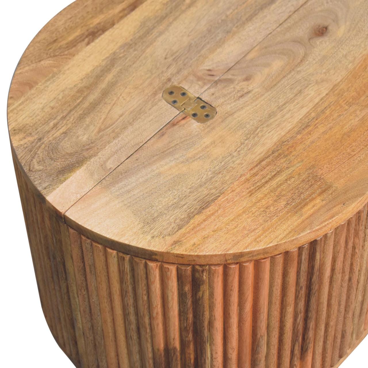 Soba Ball Lid-up Coffee Table - Solid Mango Wood Center Table for Living Room - product view 6 showing handcrafted solid...