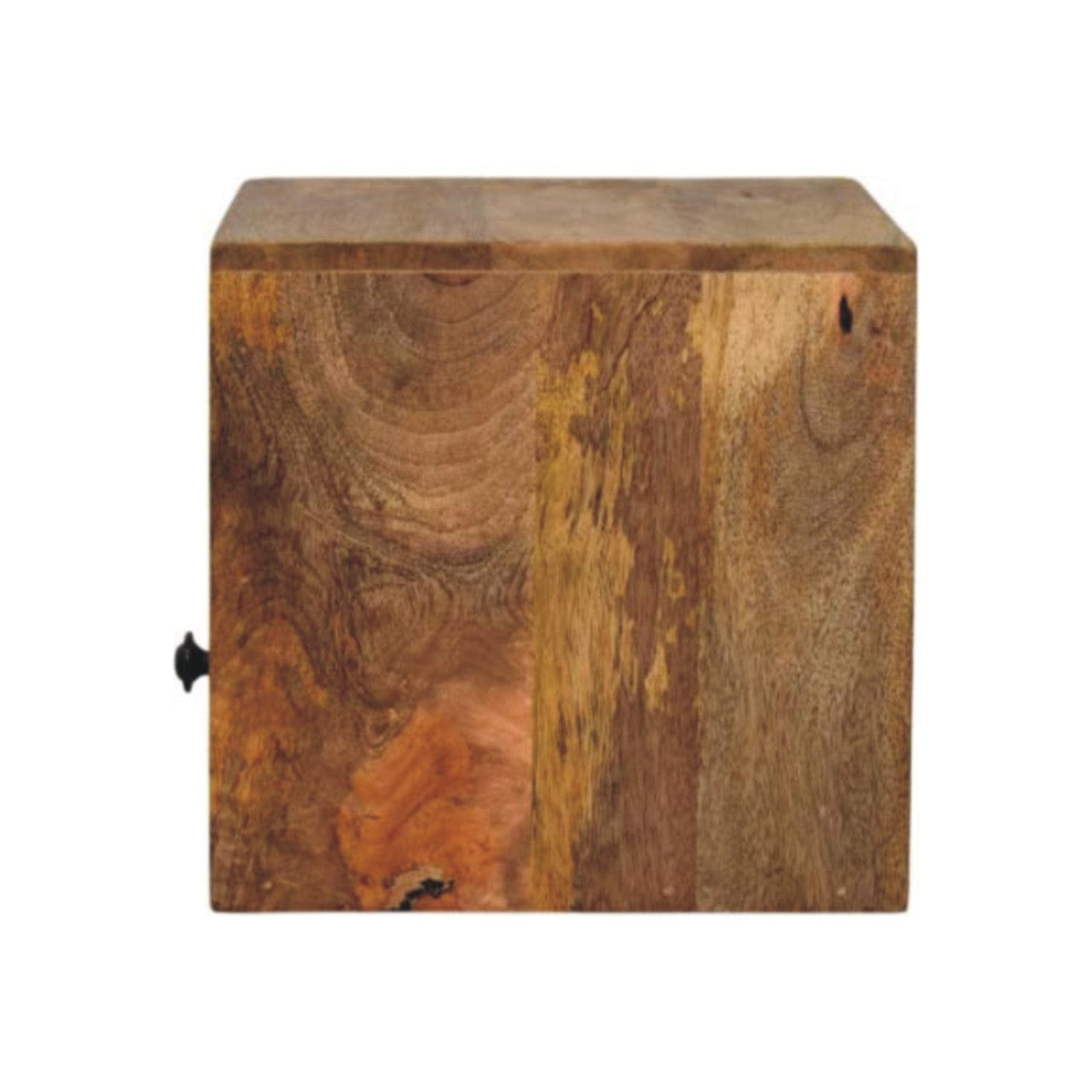 Solis 1-Drawer Oak-ish Floating Nightstand - Solid Mango Wood Bedside Table for Bedroom - product view 8 showing...