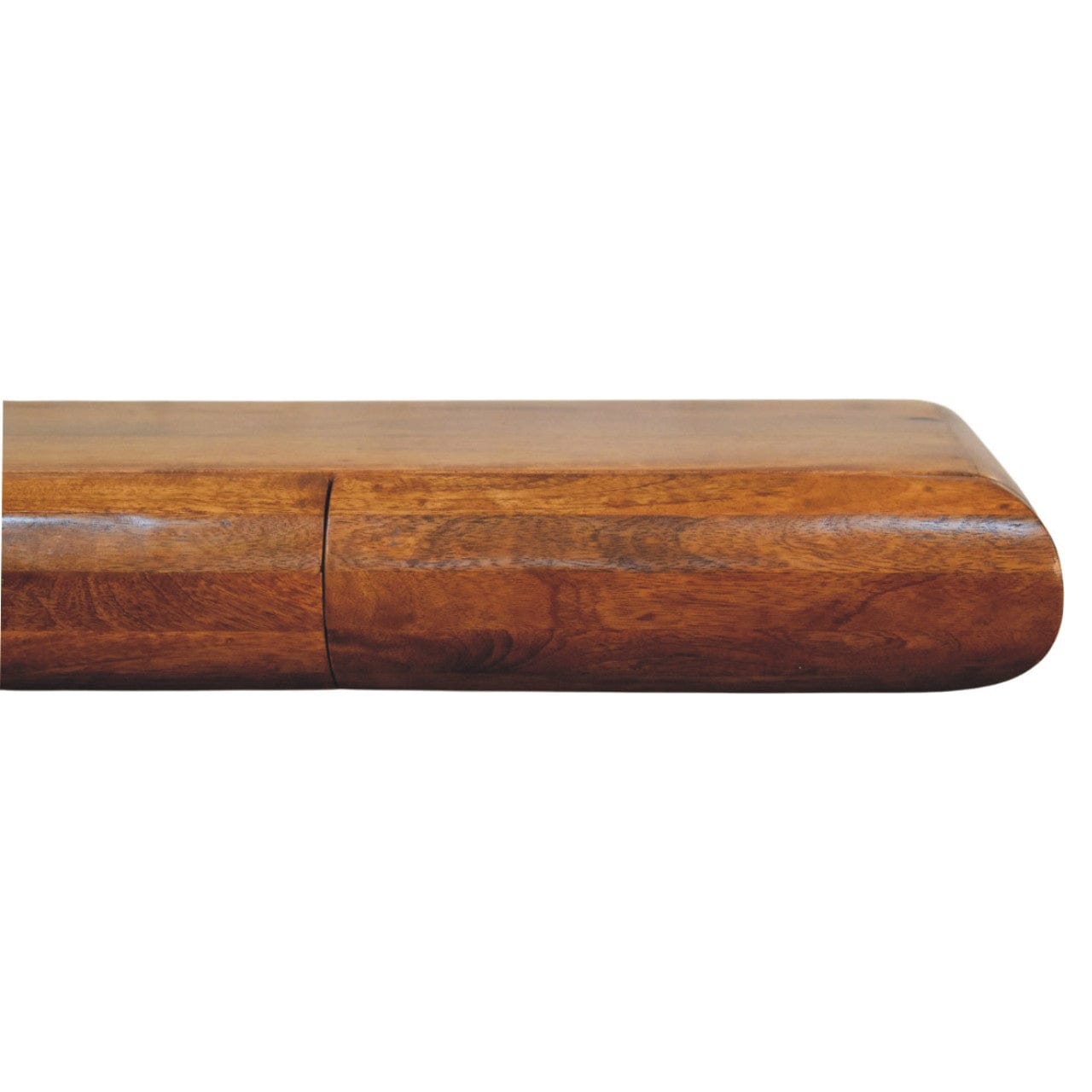 Solis Floating Solid Mango Wood Console Table - Entryway & Hallway Table - product view 4 showing handcrafted solid mango...