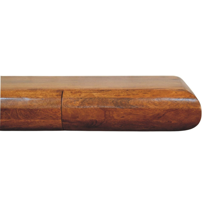 Solis Floating Solid Mango Wood Console Table - Entryway & Hallway Table - product view 4 showing handcrafted solid mango...