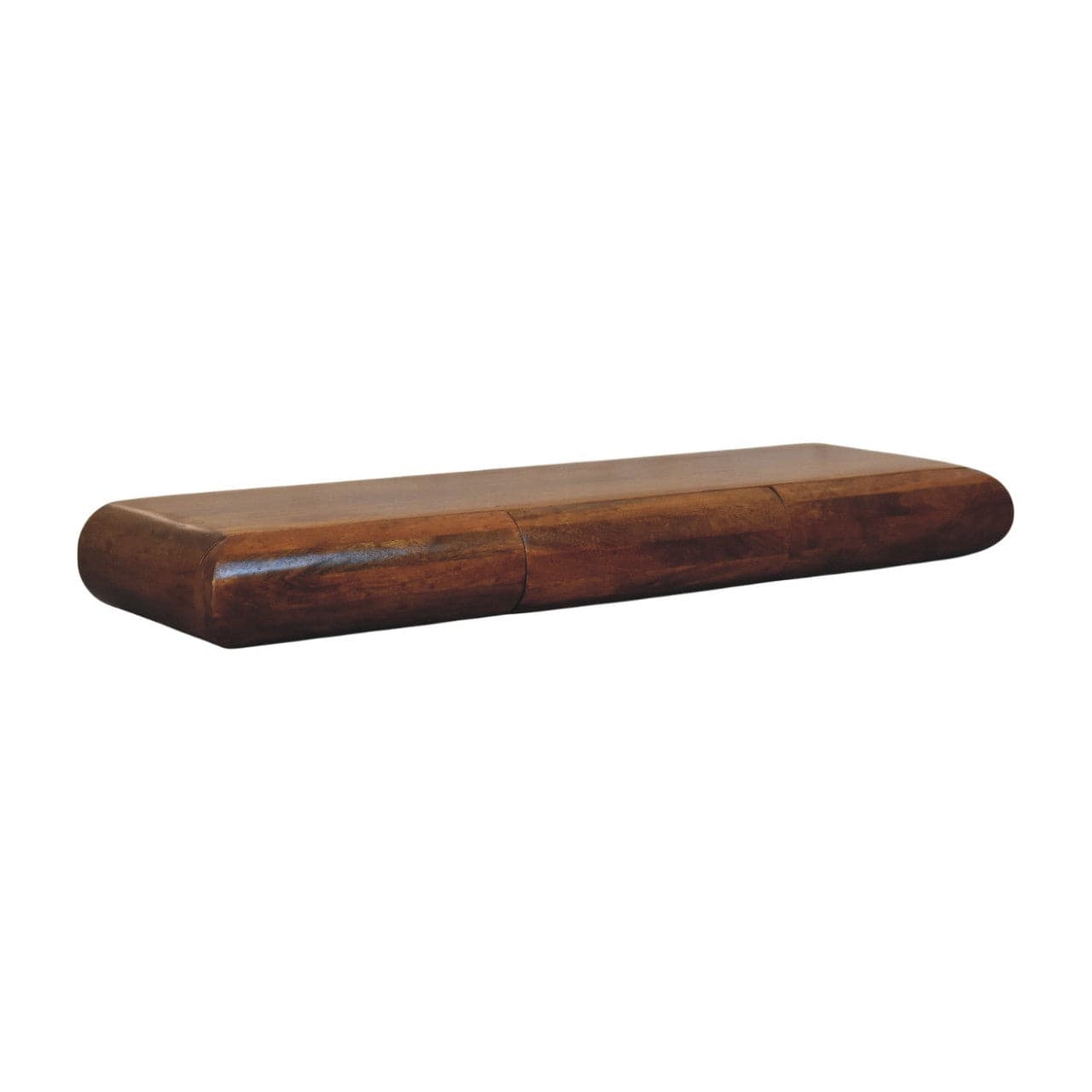 Solis Floating Solid Mango Wood Console Table - Entryway & Hallway Table - product view 2 showing handcrafted solid mango...