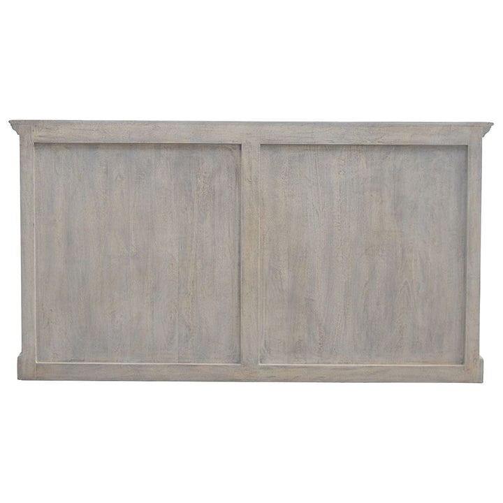 Stone Acid Wash Glazed Sideboard - Solid Mango Wood Buffet Cabinet for Dining Room
