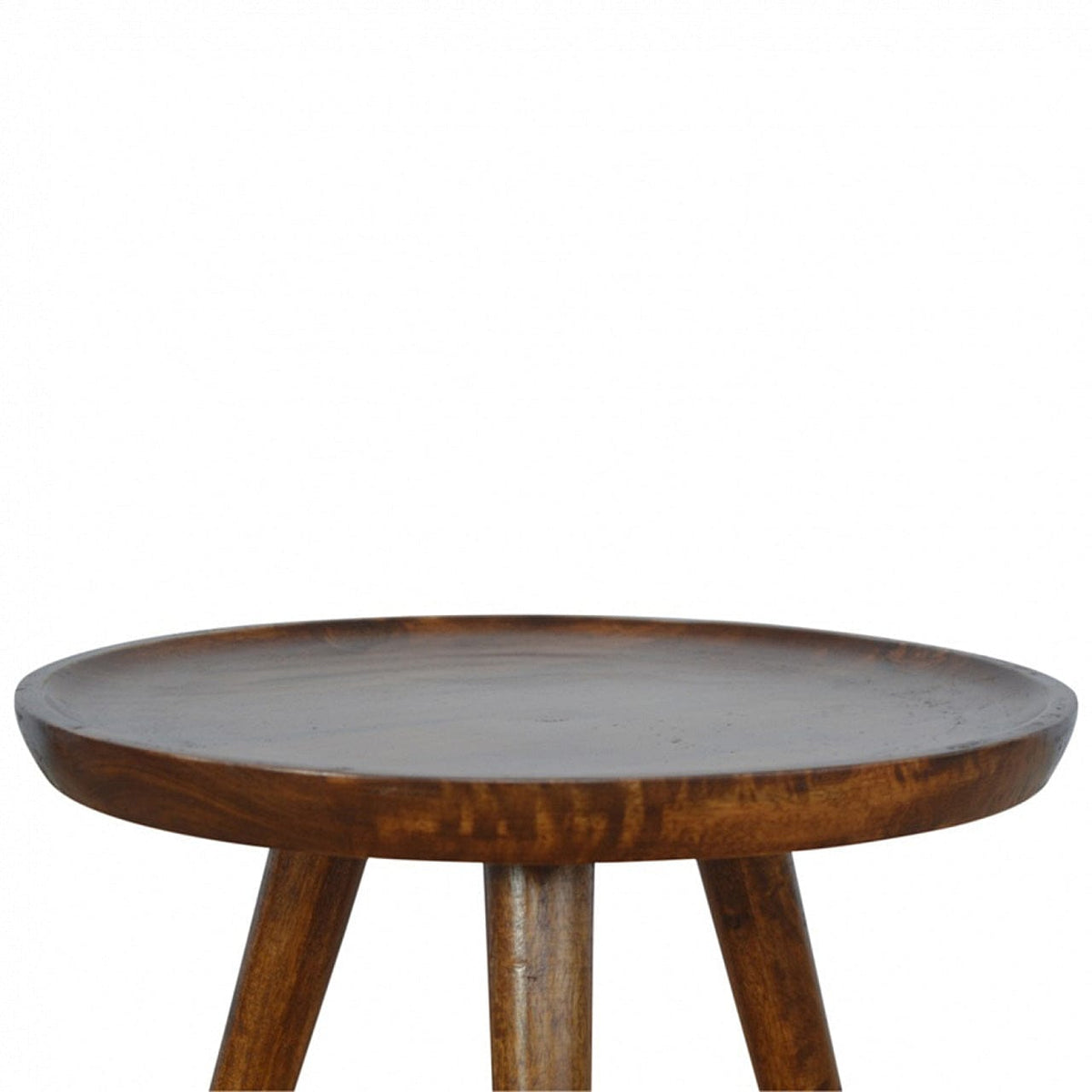 Chestnut Tray Nesting Stools for Bedroom in Solid Mango Wood - product view 4 showing handcrafted solid mango wood dresser