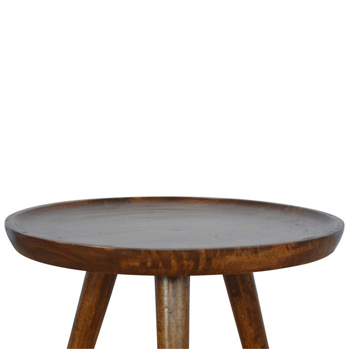 Chestnut Tray Nesting Stools for Bedroom in Solid Mango Wood - product view 4 showing handcrafted solid mango wood dresser
