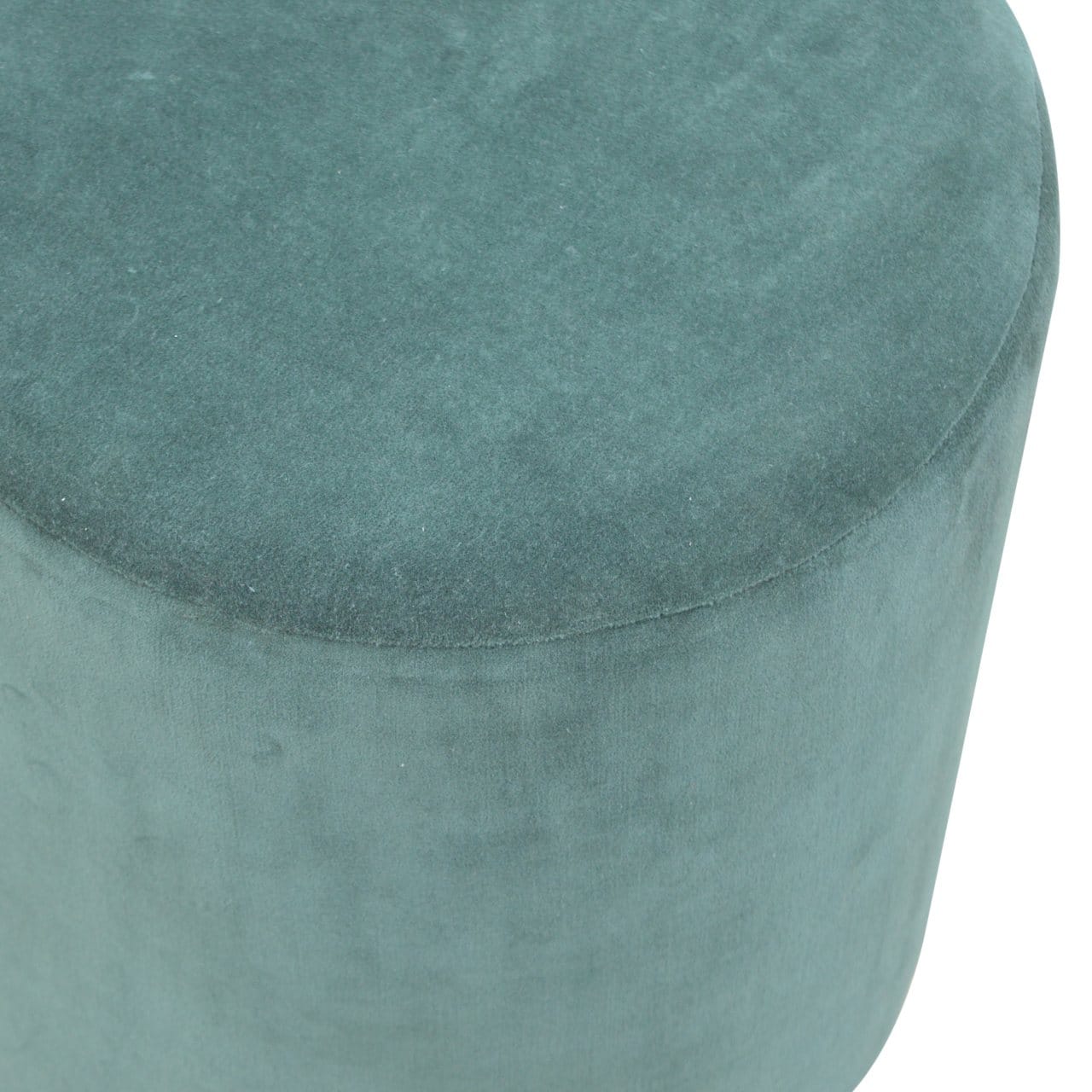Handcrafted Emerald Velvet Footstool - Solid Mango Wood Accent Stool for Living Room - product view 4 showing handcrafted...