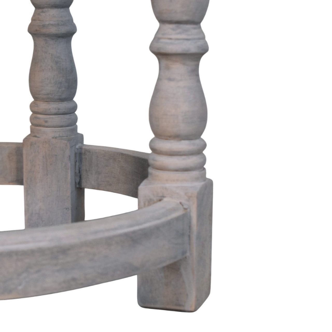 Rustic Handmade Charm Stool - Solid Mango Wood Accent Seating - product view 8 showing handcrafted solid mango wood stool