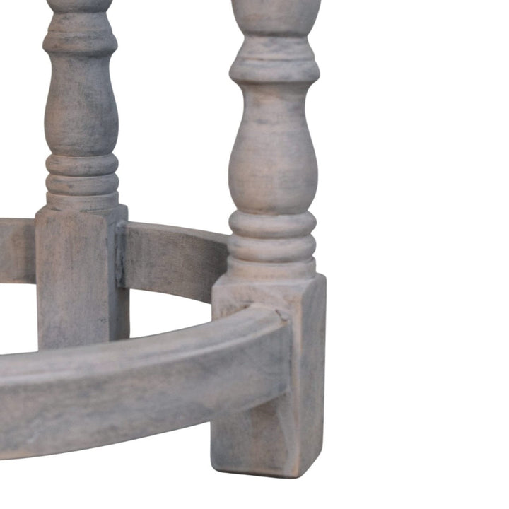 Rustic Handmade Charm Stool - Solid Mango Wood Accent Seating - product view 8 showing handcrafted solid mango wood stool
