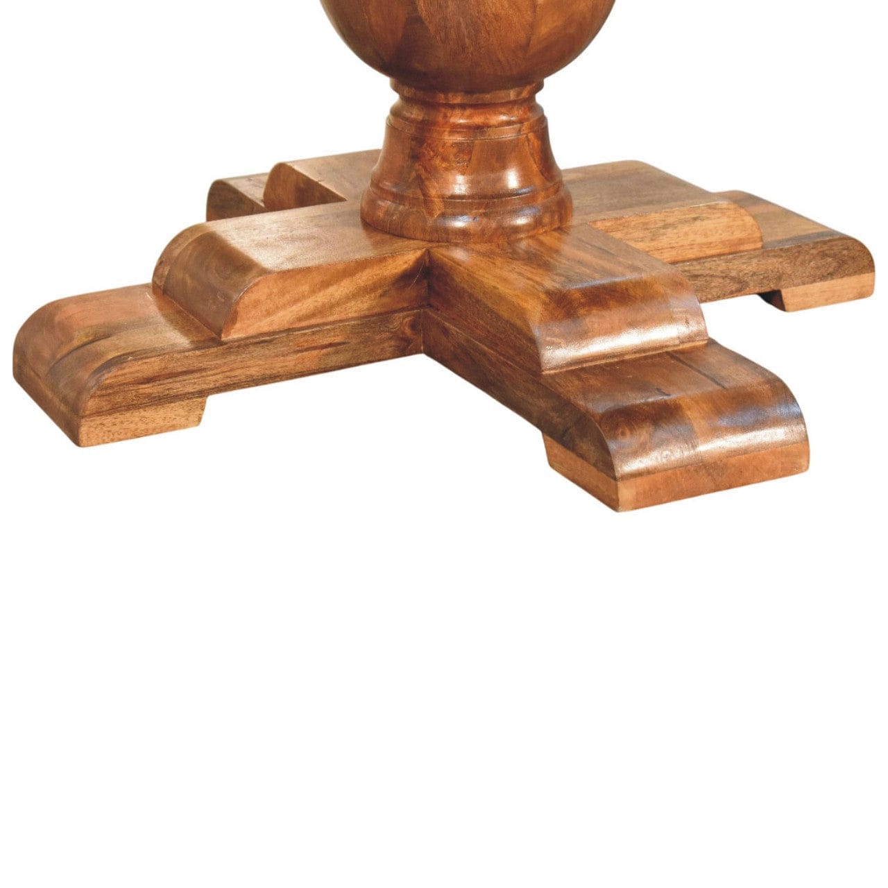 Wentworth Round Dining Table - Solid Mango Wood Kitchen Table - product view 8 showing handcrafted solid mango wood...