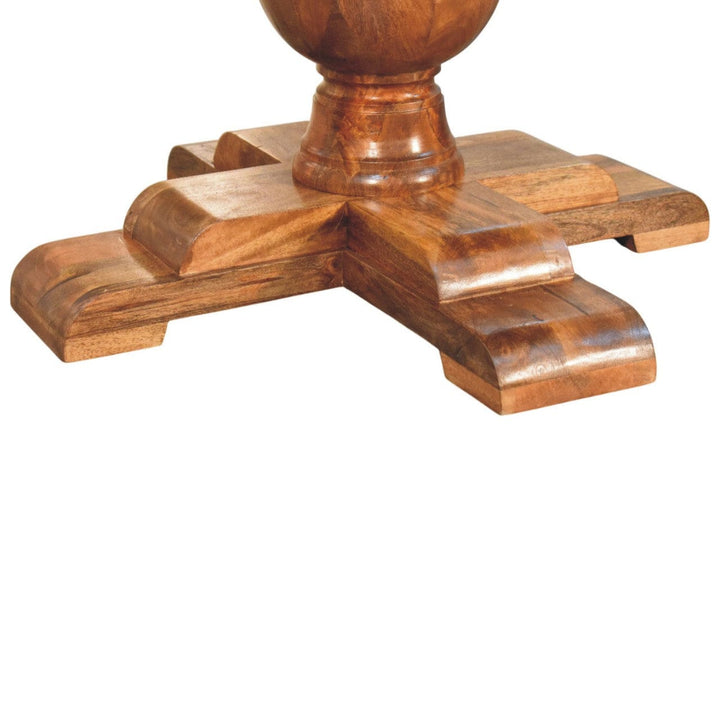 Wentworth Round Dining Table - Solid Mango Wood Kitchen Table - product view 8 showing handcrafted solid mango wood...