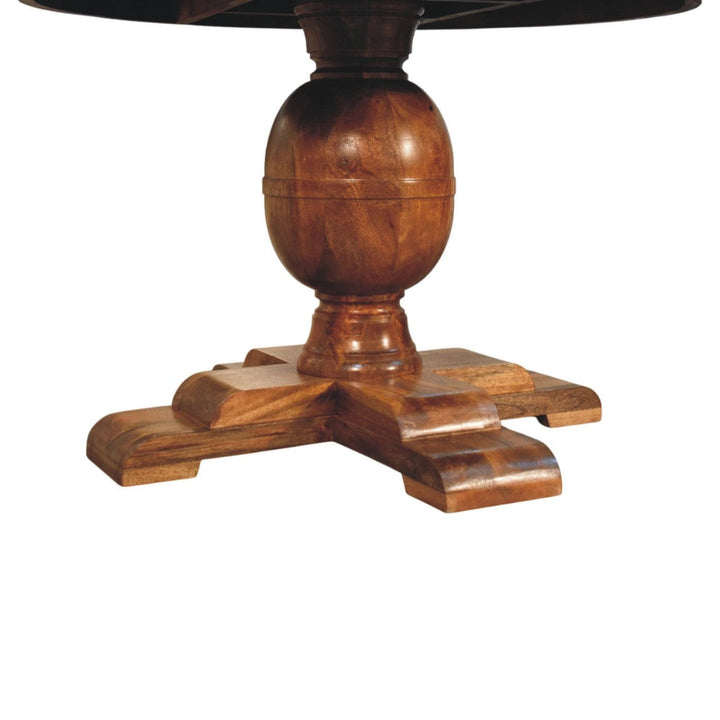 Wentworth Round Dining Table - Solid Mango Wood Kitchen Table - product view 7 showing handcrafted solid mango wood...
