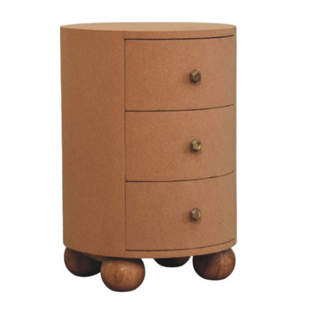 Maison Liège Cork Storage Unit with Solid Mango Wood - product view 2 showing handcrafted solid mango wood furniture