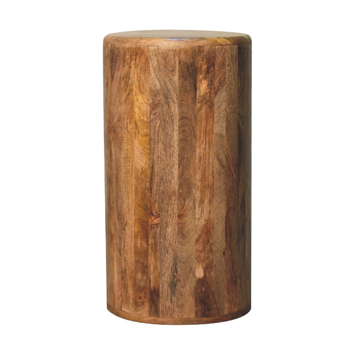 Mango Drum Side Table - Solid Mango Wood Round Accent Table - product view 9 showing handcrafted solid mango wood side table