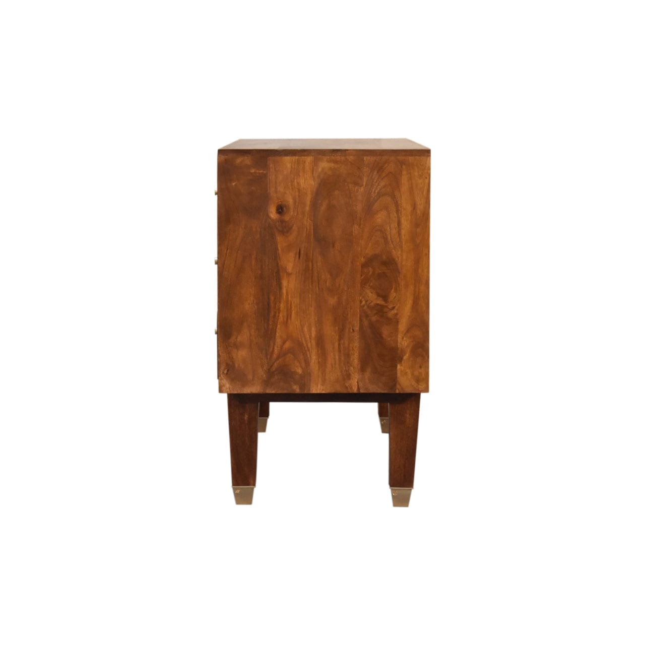 Manila Gold Tapered Sideboard - Solid Mango Wood Buffet Cabinet for Dining Room - product view 8 showing handcrafted...